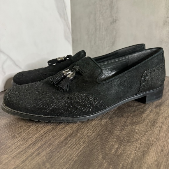 Stuart Weitzman Guything Tassel Loafers Black size 9.5 - Picture 7 of 9